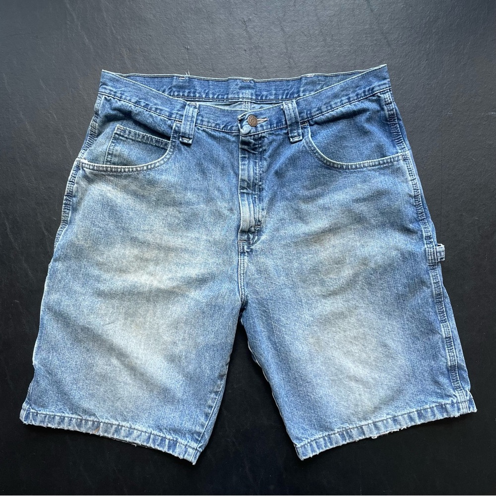 Wrangler Blue Denim Carpenter Jean Shorts  / Jorts